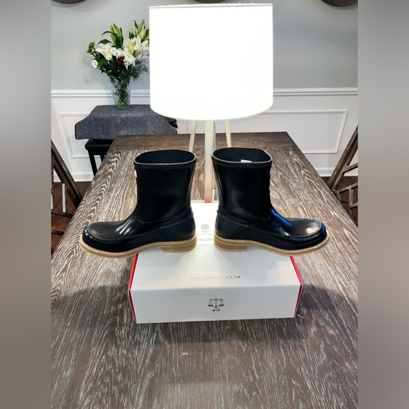 Hunter Original Moc Toe Short Rain Boots Men's Rain Boots Black Size 10 - Picture 7 of 16